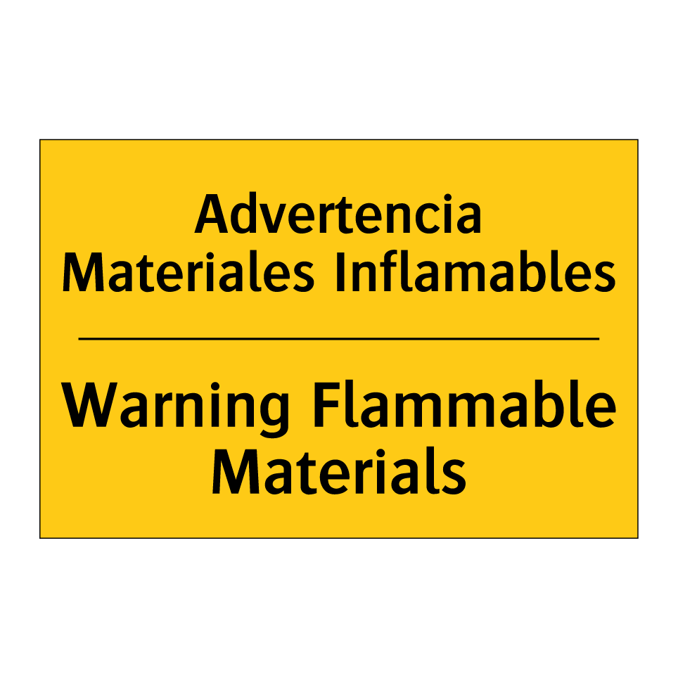 Advertencia Materiales Inflamables - Warning Flammable Materials