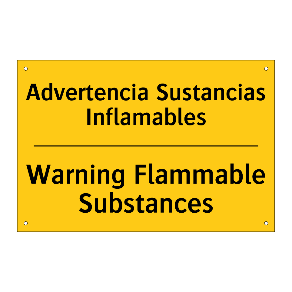 Advertencia Sustancias Inflamables - Warning Flammable Substances