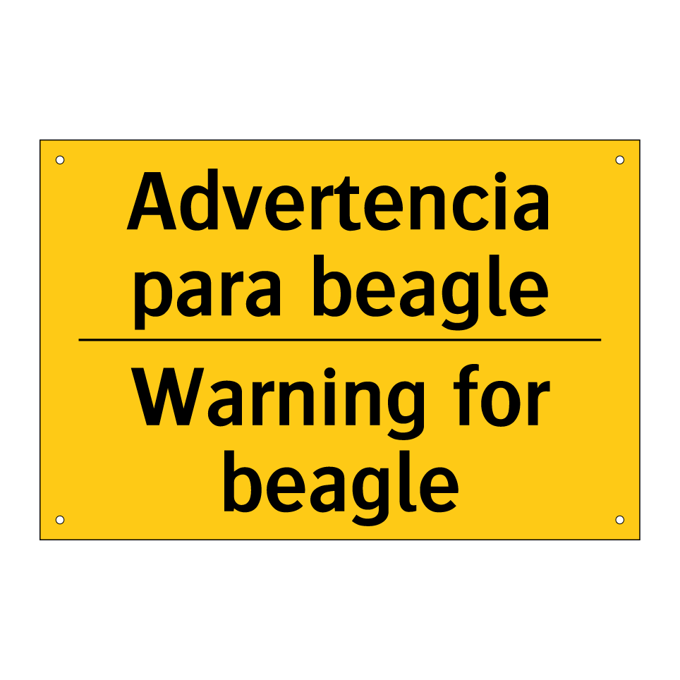 Advertencia para beagle - Warning for beagle
