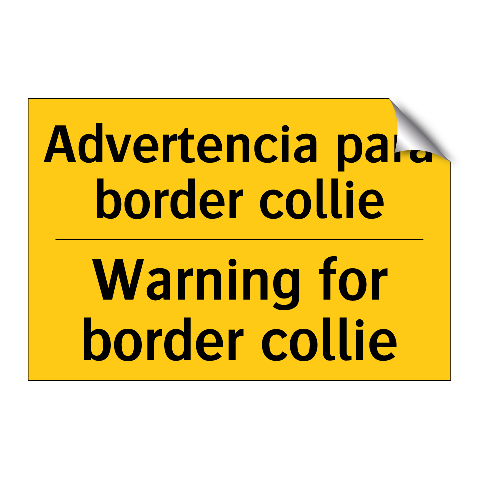 Advertencia para border collie - Warning for border collie