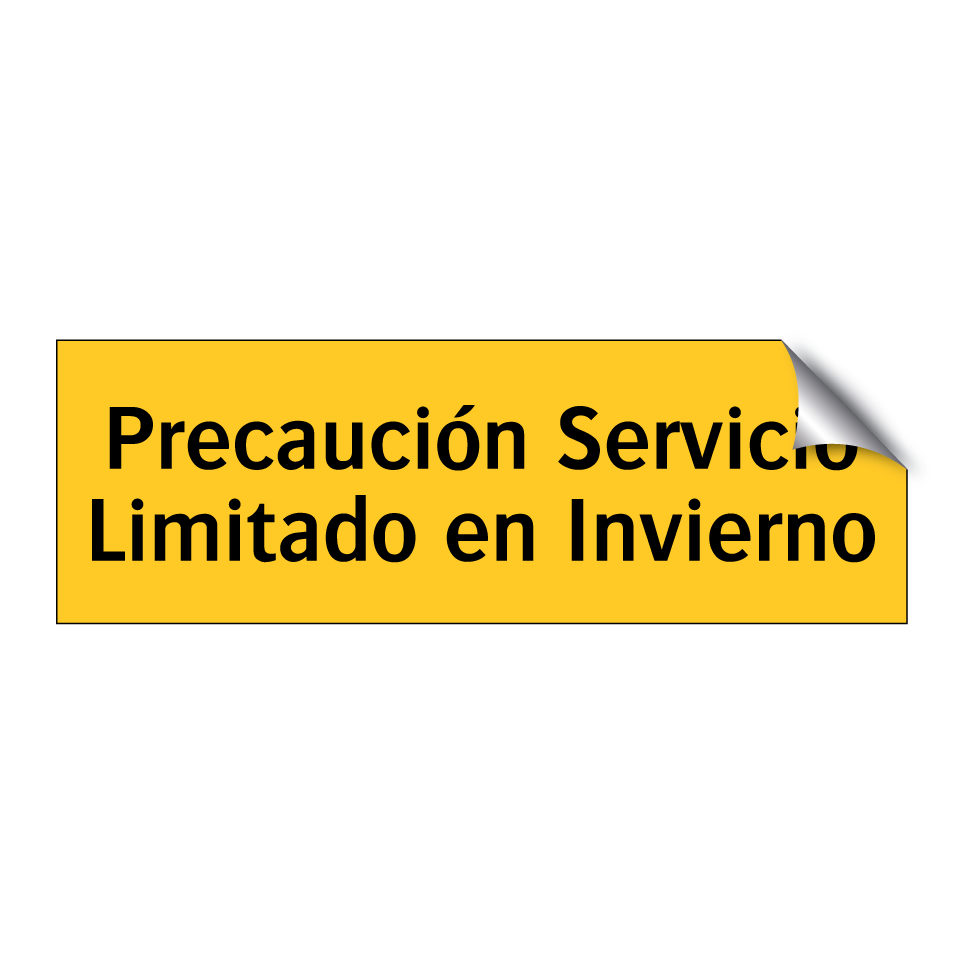 Precaución Servicio Limitado en Invierno