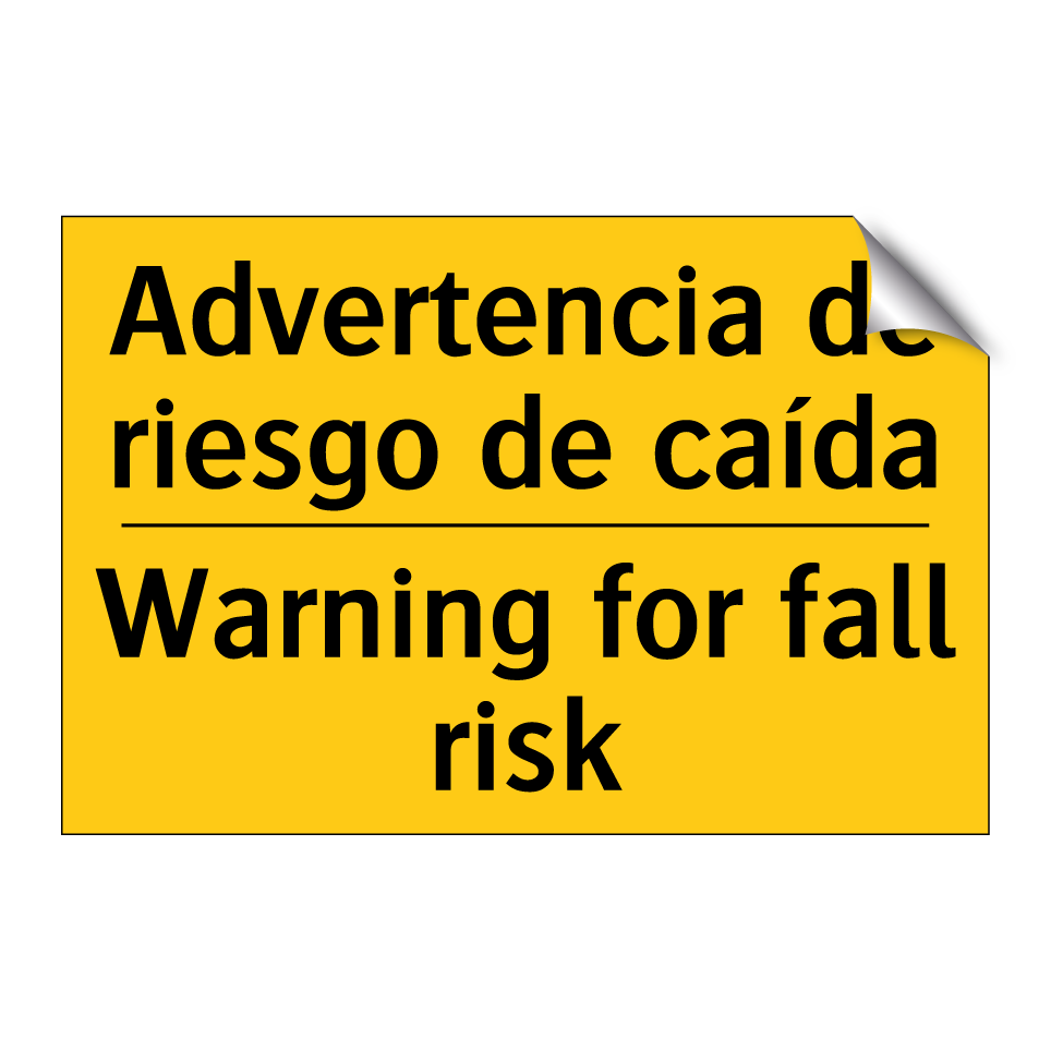 Advertencia de riesgo de caída - Warning for fall risk