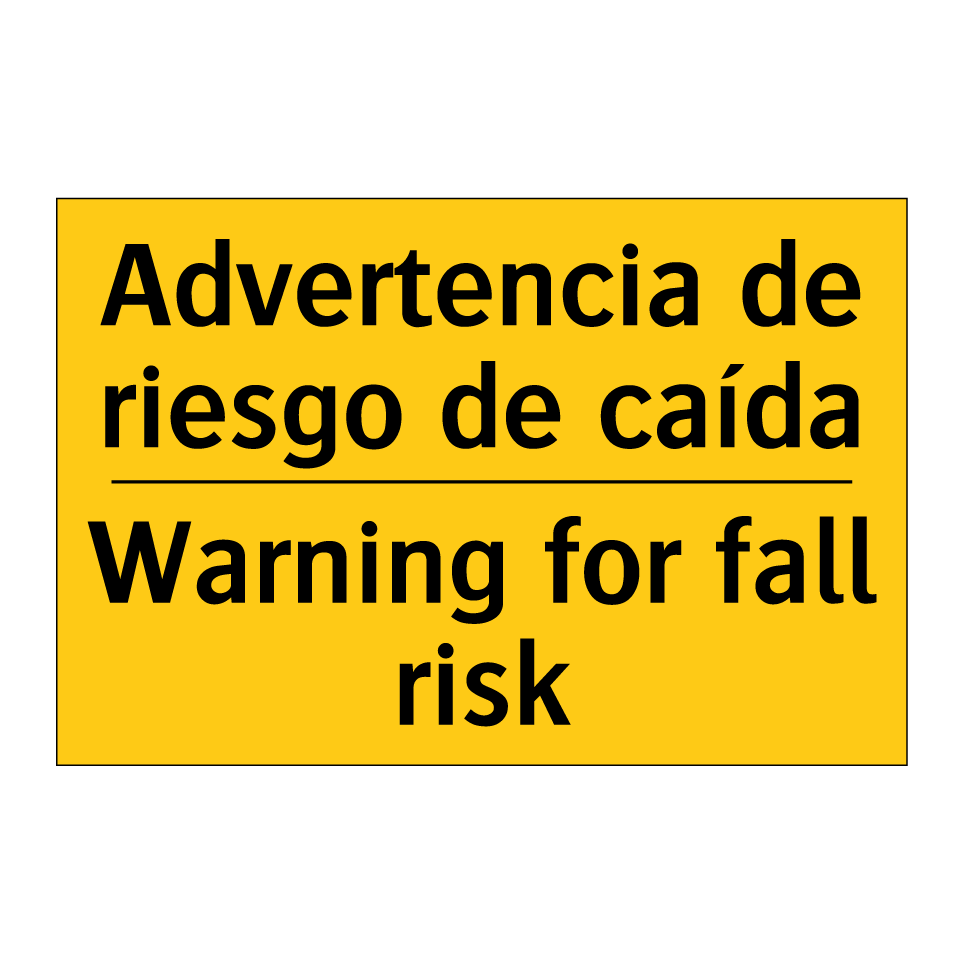Advertencia de riesgo de caída - Warning for fall risk