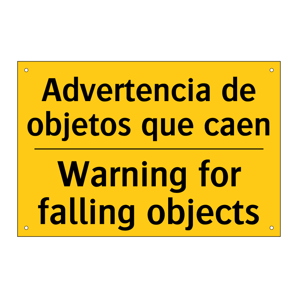 Advertencia de objetos que caen - Warning for falling objects