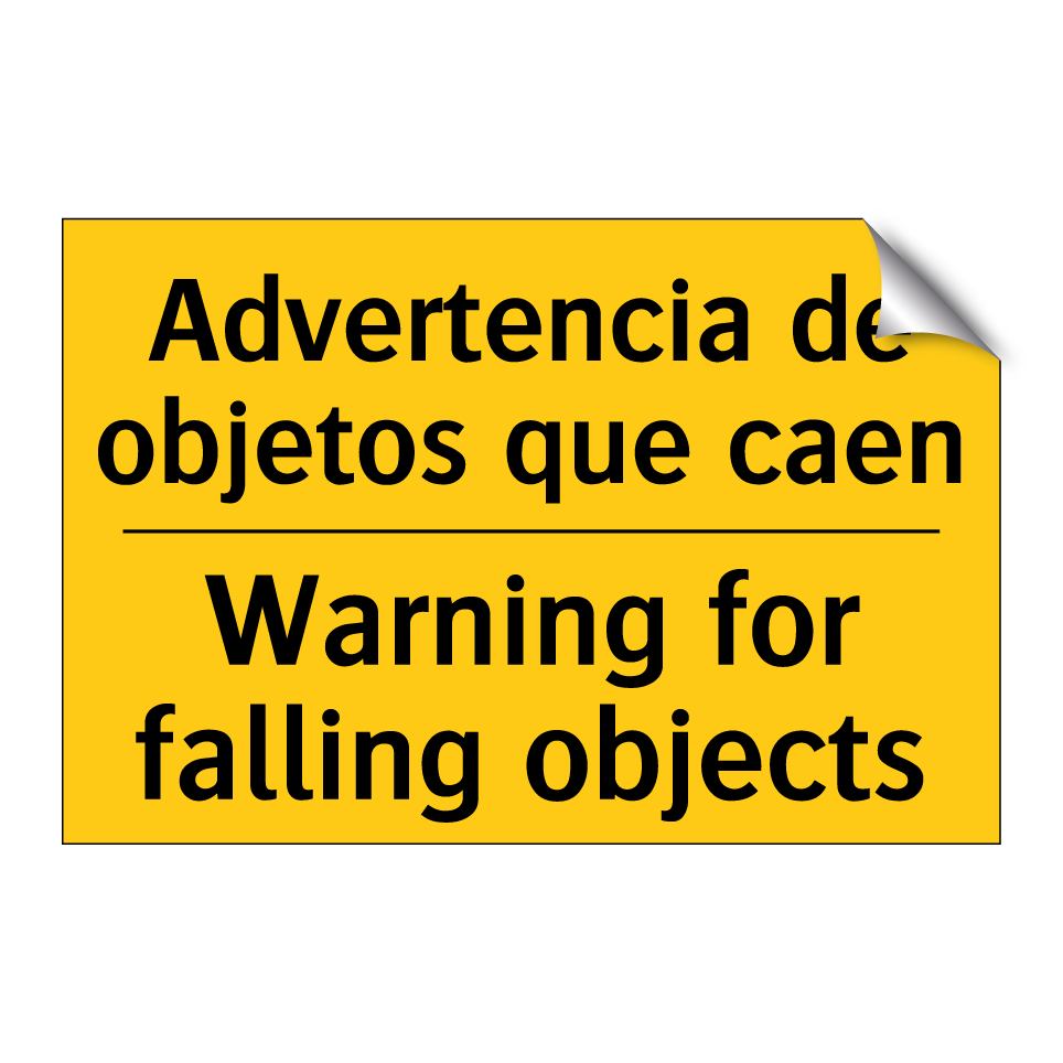 Advertencia de objetos que caen - Warning for falling objects