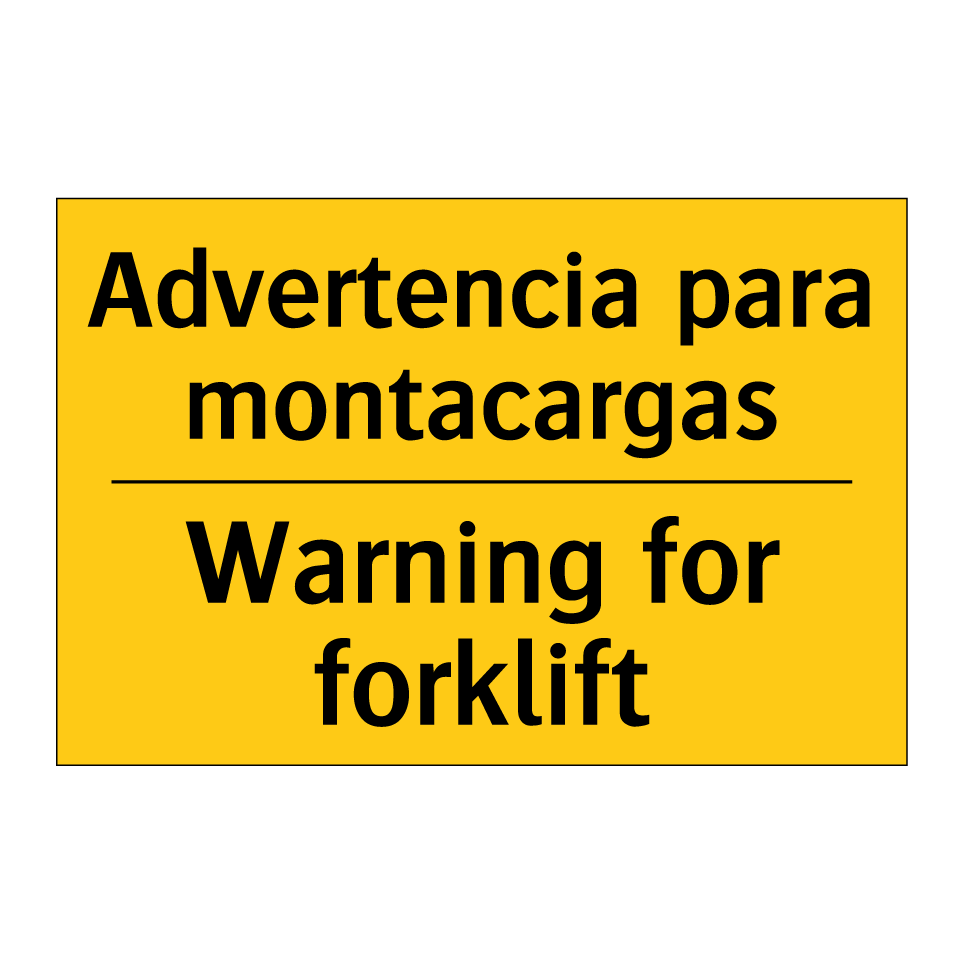 Advertencia para montacargas - Warning for forklift