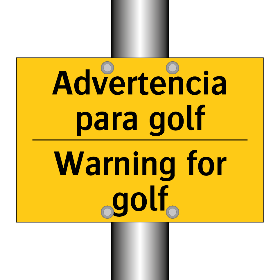 Advertencia para golf - Warning for golf
