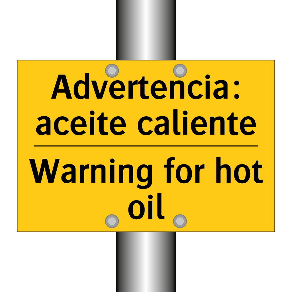 Advertencia: aceite caliente - Warning for hot oil
