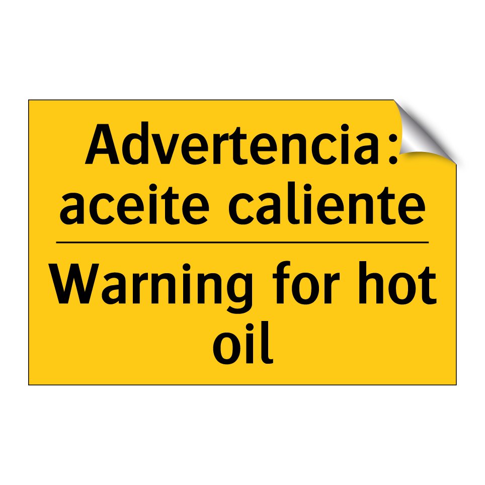 Advertencia: aceite caliente - Warning for hot oil