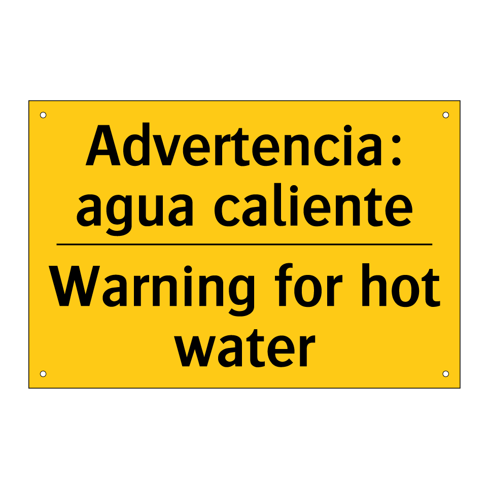 Advertencia: agua caliente - Warning for hot water