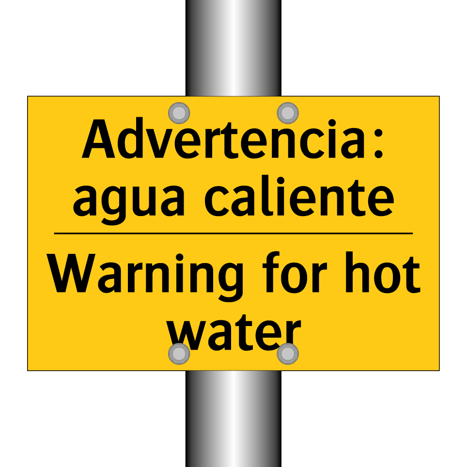 Advertencia: agua caliente - Warning for hot water