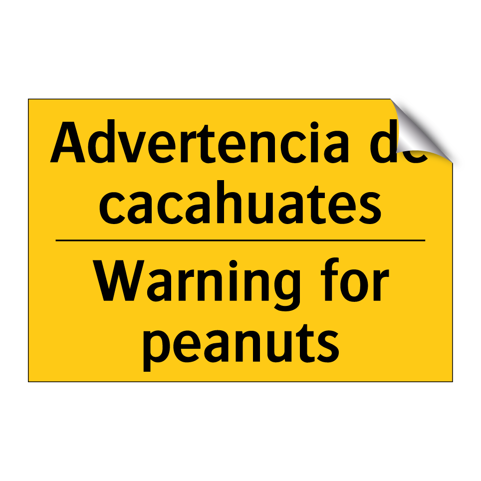Advertencia de cacahuates - Warning for peanuts