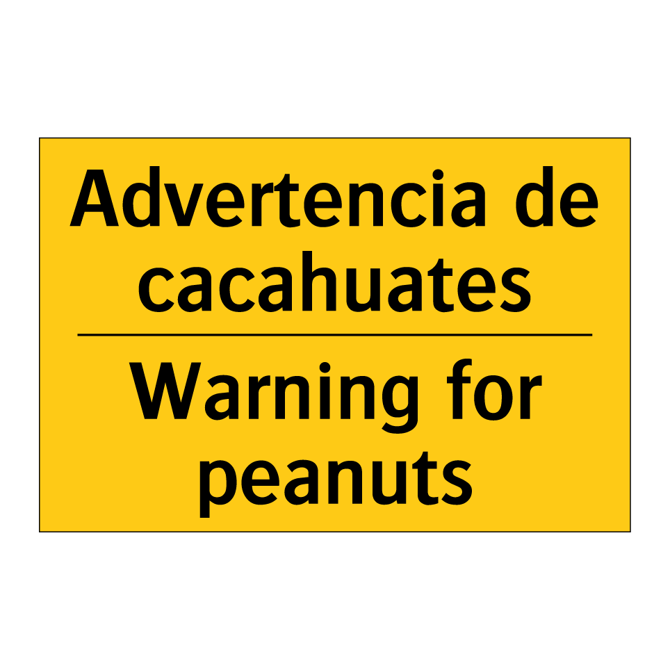 Advertencia de cacahuates - Warning for peanuts