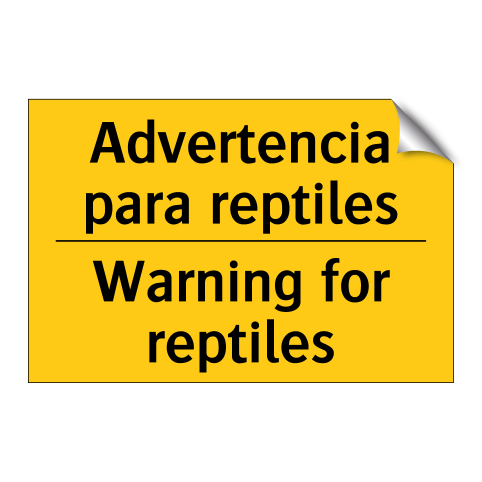 Advertencia para reptiles - Warning for reptiles