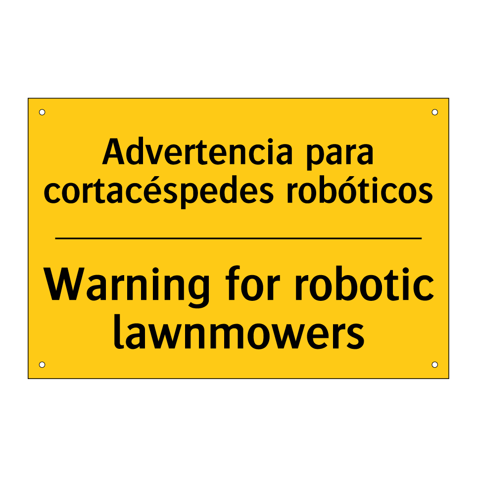 Advertencia para cortacéspedes robóticos - Warning for robotic lawnmowers