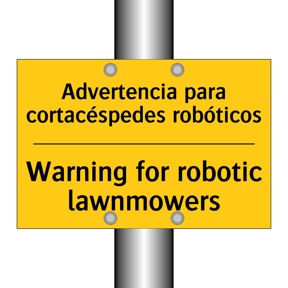 Advertencia para cortacéspedes robóticos - Warning for robotic lawnmowers