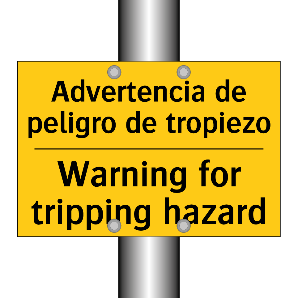 Advertencia de peligro de tropiezo - Warning for tripping hazard