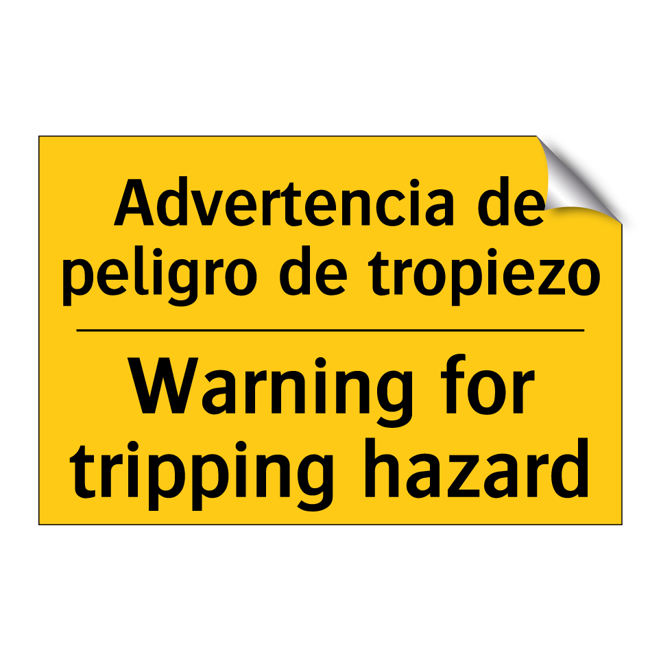 Advertencia de peligro de tropiezo - Warning for tripping hazard