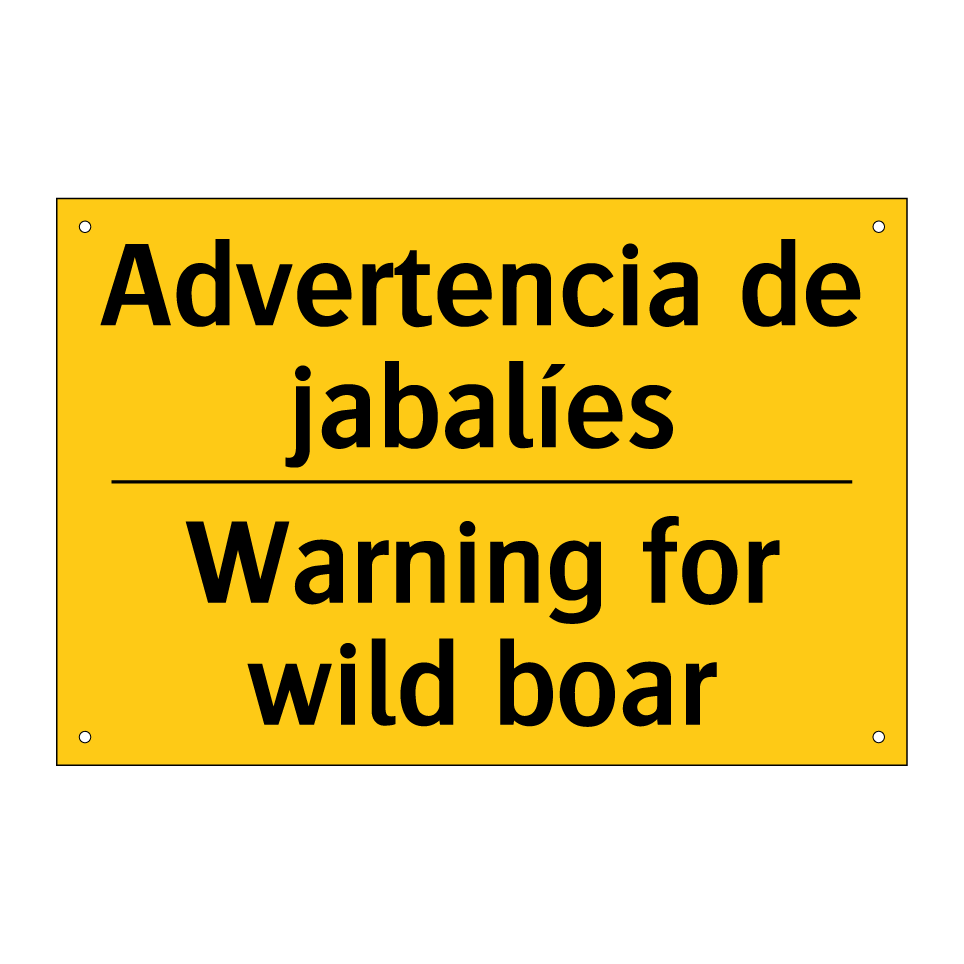 Advertencia de jabalíes - Warning for wild boar