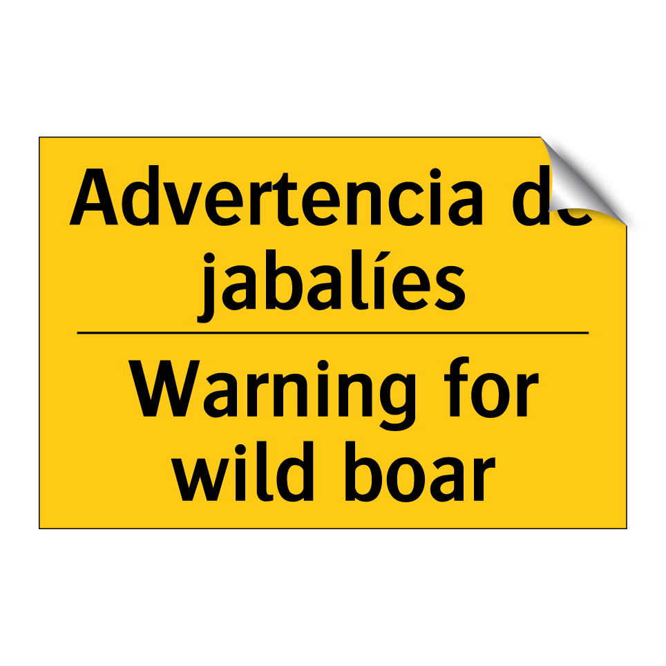 Advertencia de jabalíes - Warning for wild boar