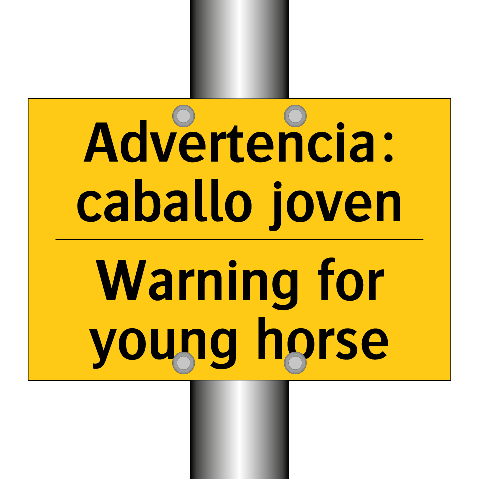 Advertencia: caballo joven - Warning for young horse
