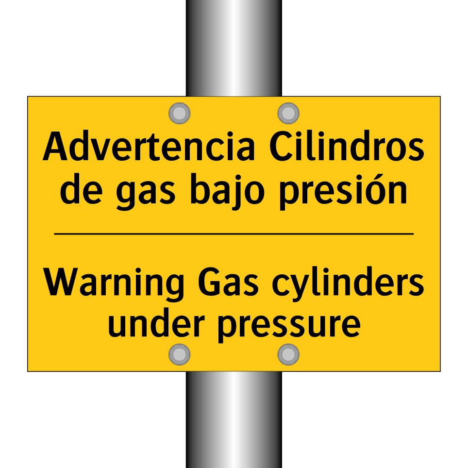 Advertencia Cilindros de gas bajo presión - Warning Gas cylinders under pressure