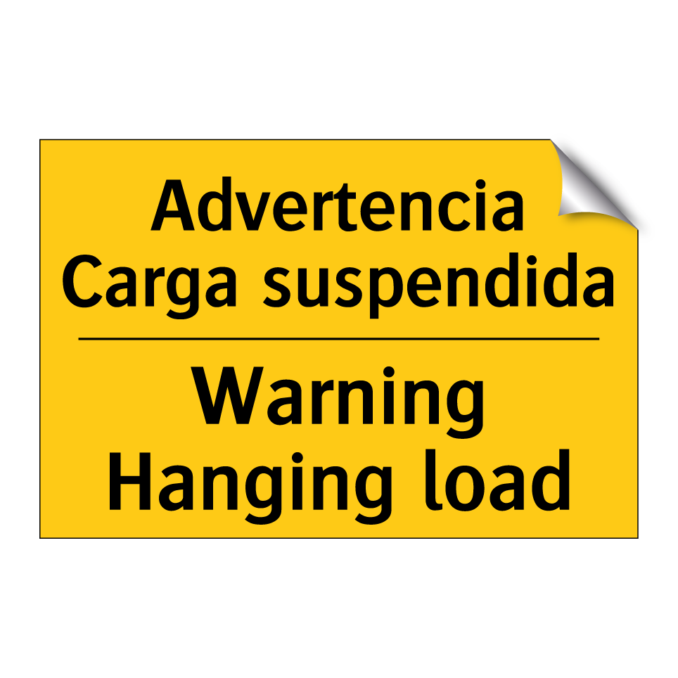 Advertencia Carga suspendida - Warning Hanging load