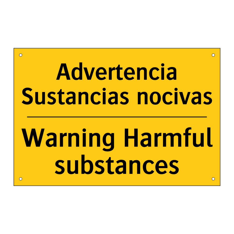 Advertencia Sustancias nocivas - Warning Harmful substances