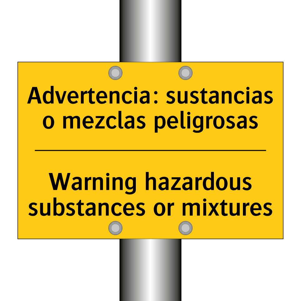 Advertencia: sustancias o mezclas peligrosas - Warning hazardous substances or mixtures