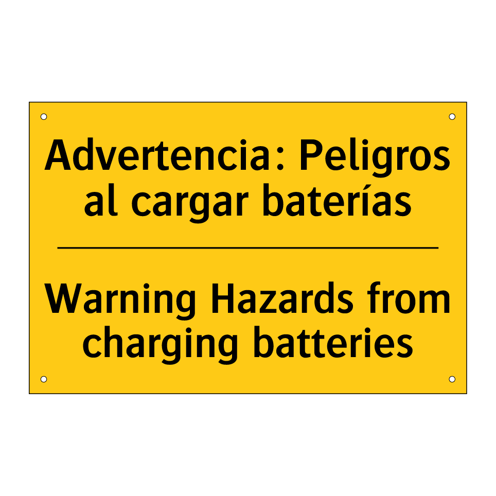 Advertencia: Peligros al cargar baterías - Warning Hazards from charging batteries