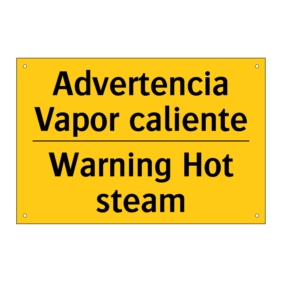 Advertencia Vapor caliente - Warning Hot steam
