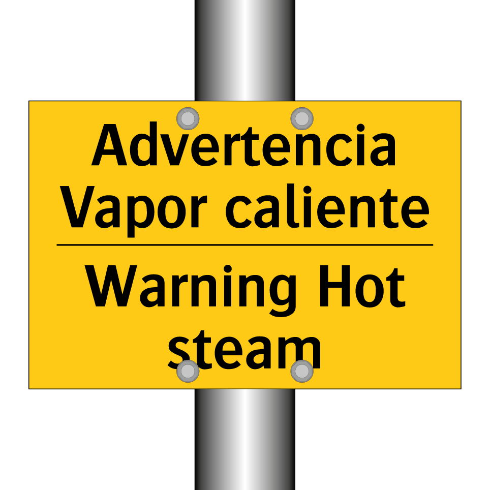 Advertencia Vapor caliente - Warning Hot steam