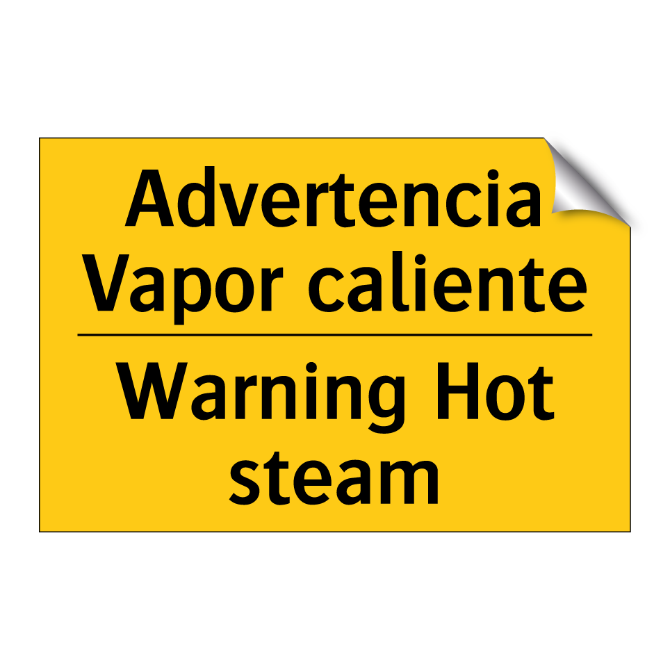 Advertencia Vapor caliente - Warning Hot steam