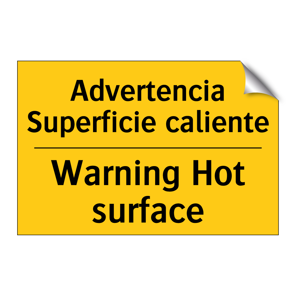 Advertencia Superficie caliente - Warning Hot surface