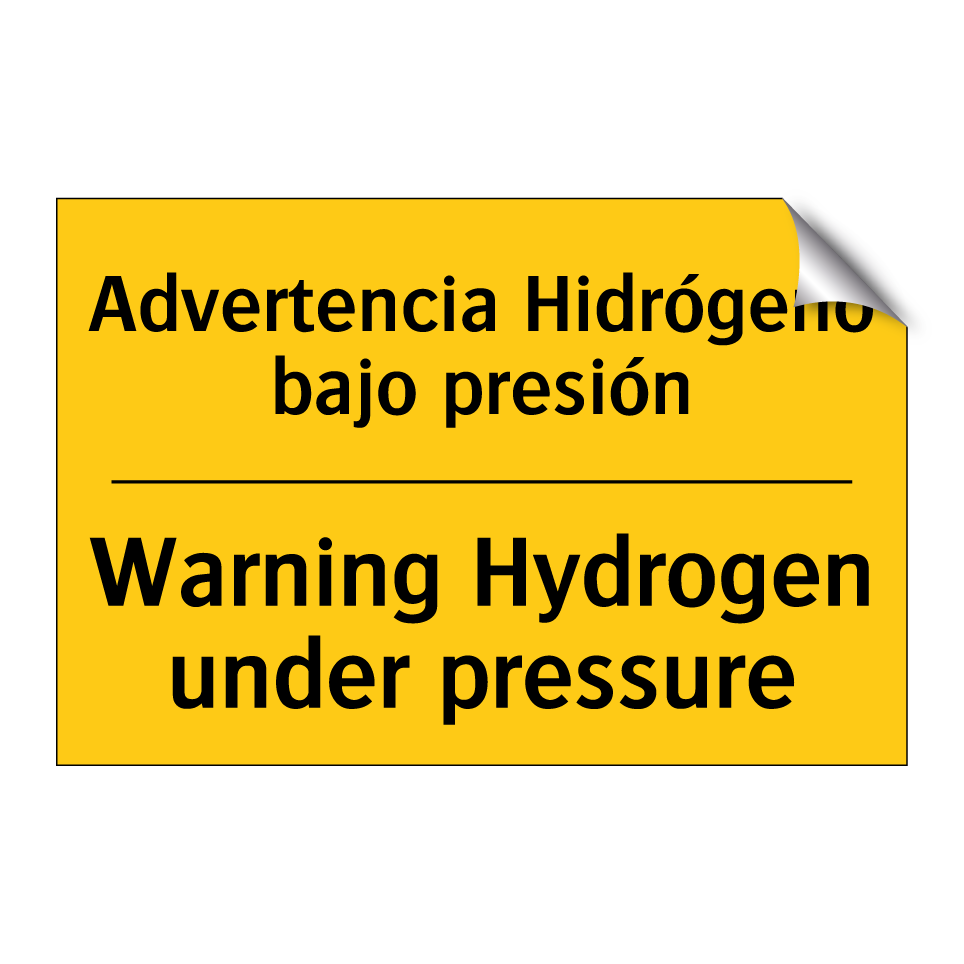 Advertencia Hidrógeno bajo presión - Warning Hydrogen under pressure