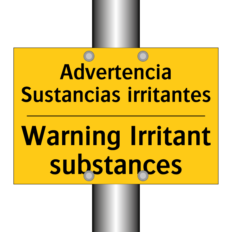 Advertencia Sustancias irritantes - Warning Irritant substances