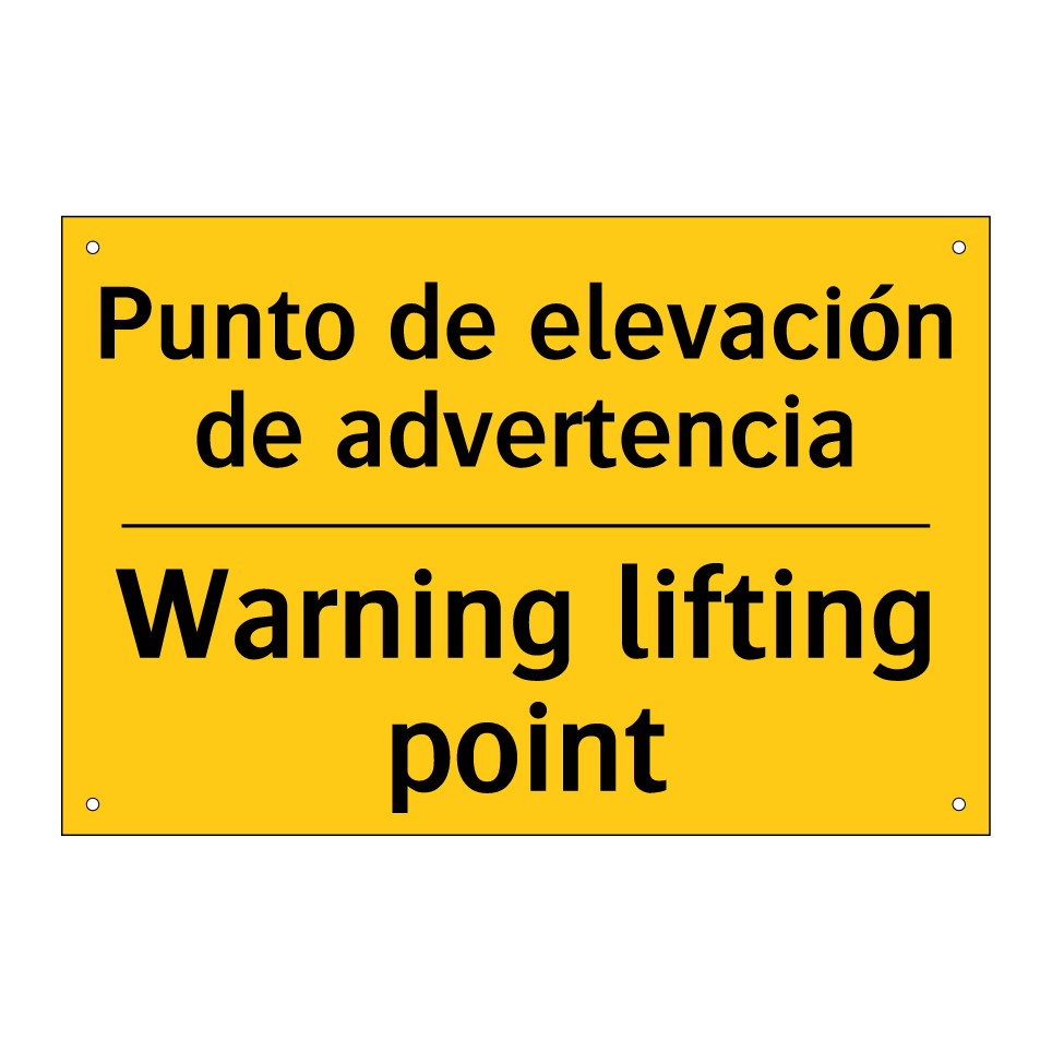 Punto de elevación de advertencia - Warning lifting point