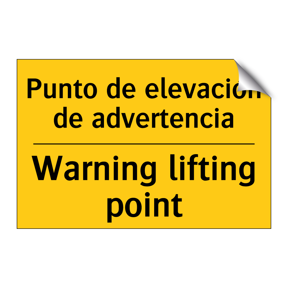 Punto de elevación de advertencia - Warning lifting point