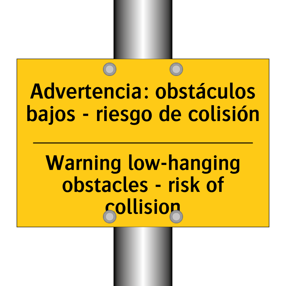 Advertencia: obstáculos bajos - riesgo de colisión - Warning low-hanging obstacles - risk of collision