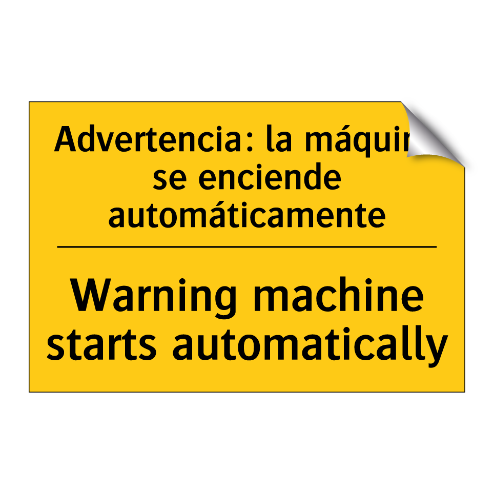 Advertencia: la máquina se enciende automáticamente - Warning machine starts automatically