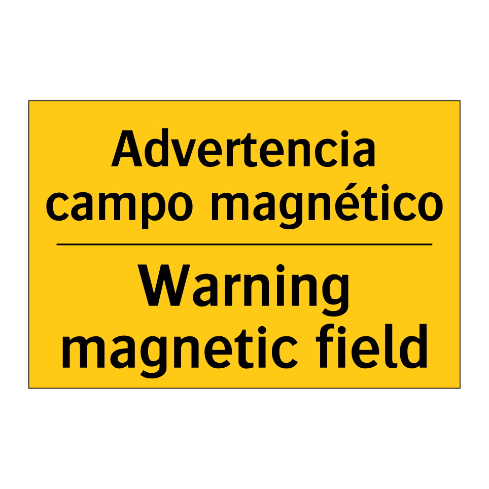 Advertencia campo magnético - Warning magnetic field