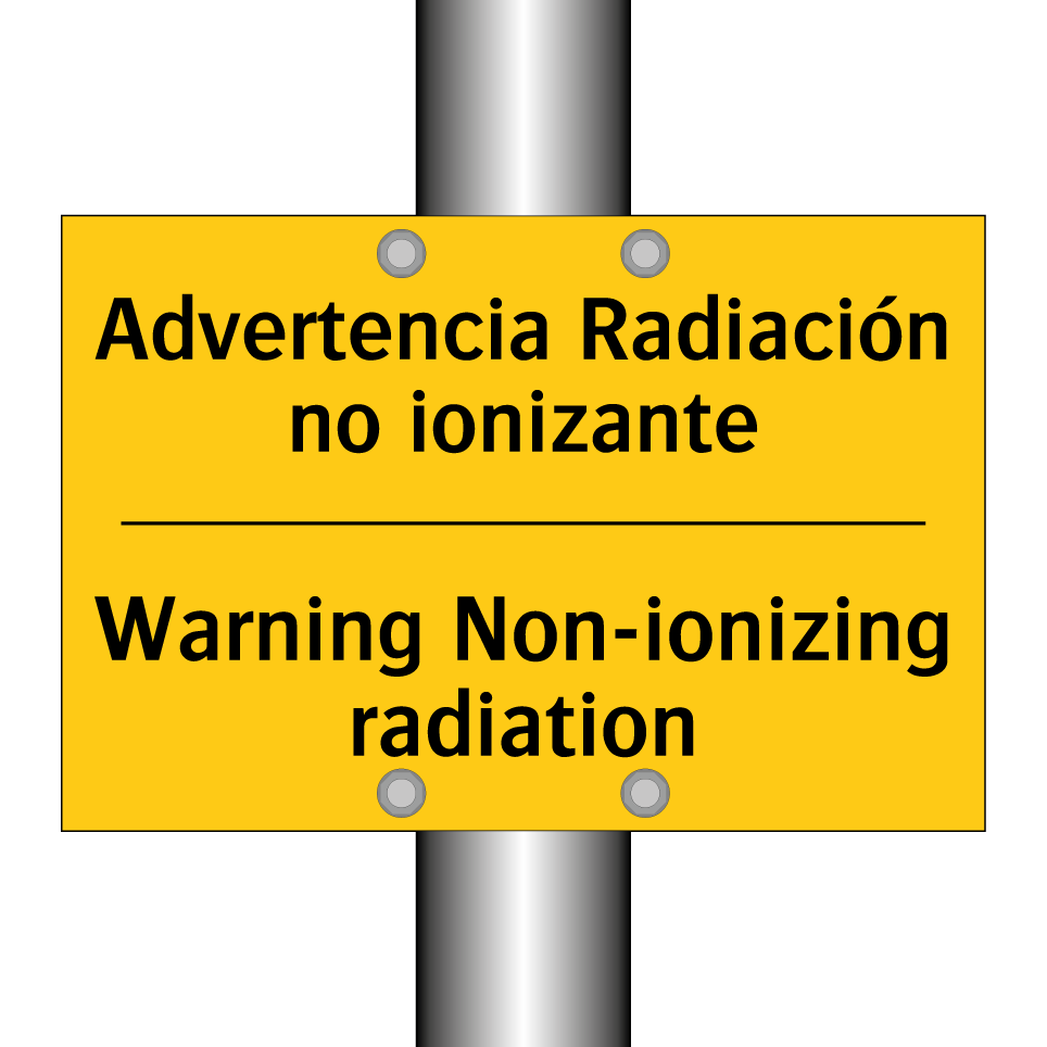 Advertencia Radiación no ionizante - Warning Non-ionizing radiation