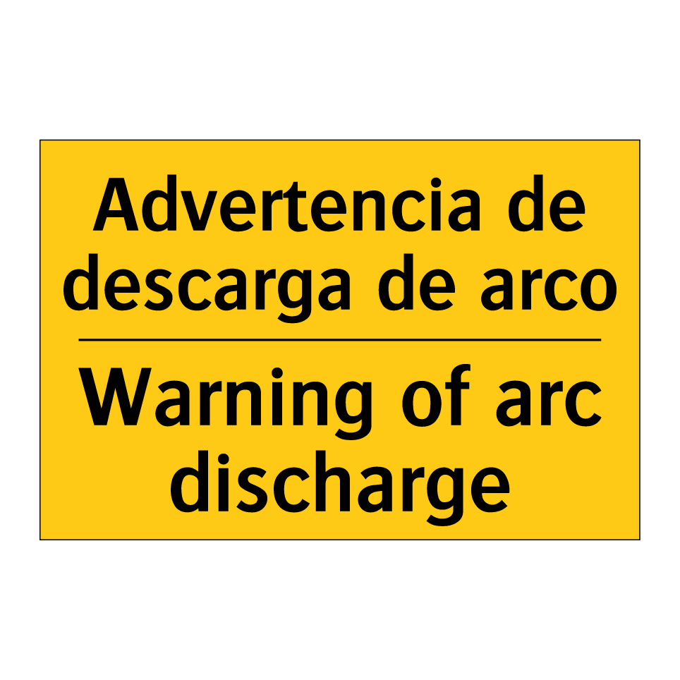 Advertencia de descarga de arco - Warning of arc discharge