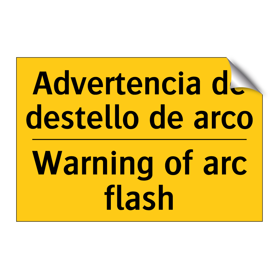 Advertencia de destello de arco - Warning of arc flash