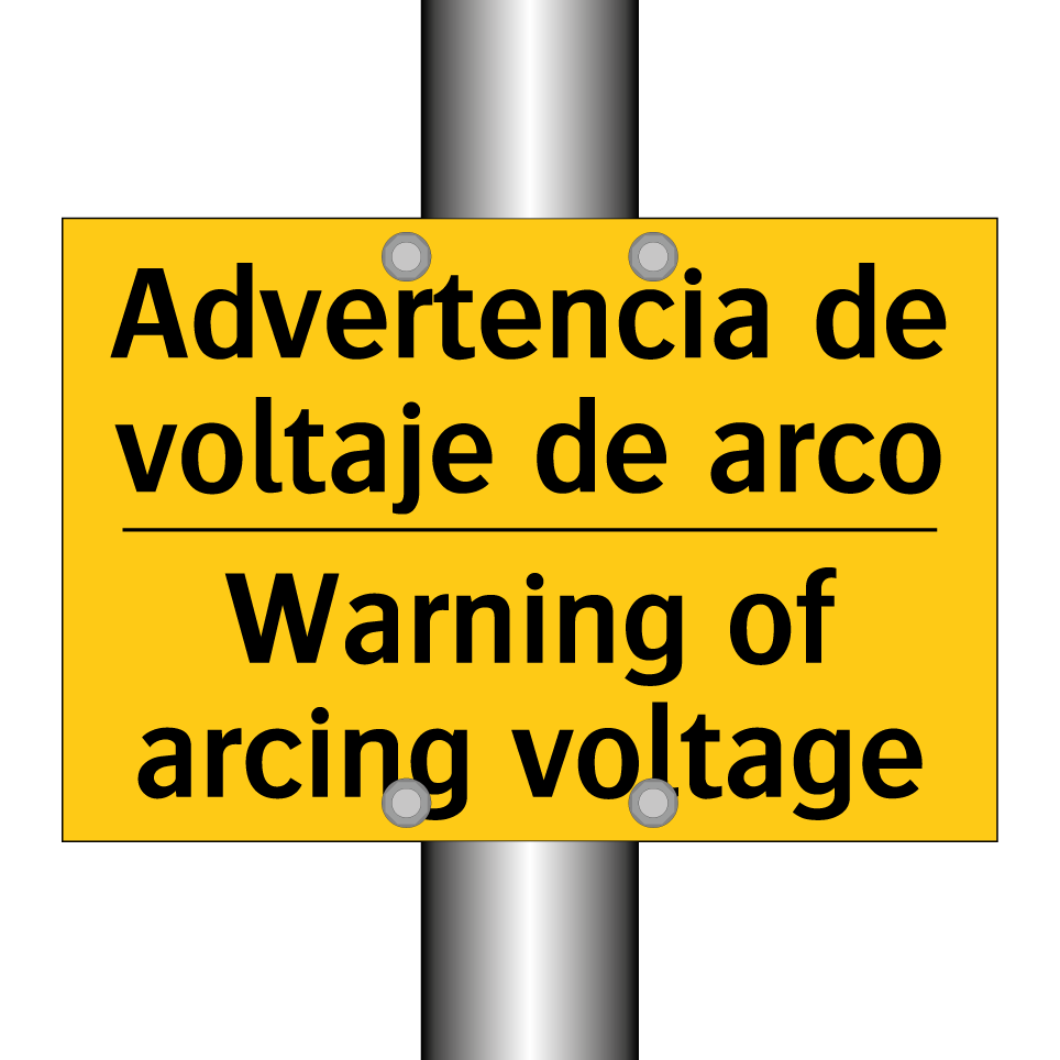 Advertencia de voltaje de arco - Warning of arcing voltage