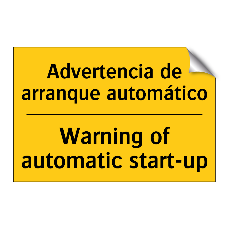 Advertencia de arranque automático - Warning of automatic start-up
