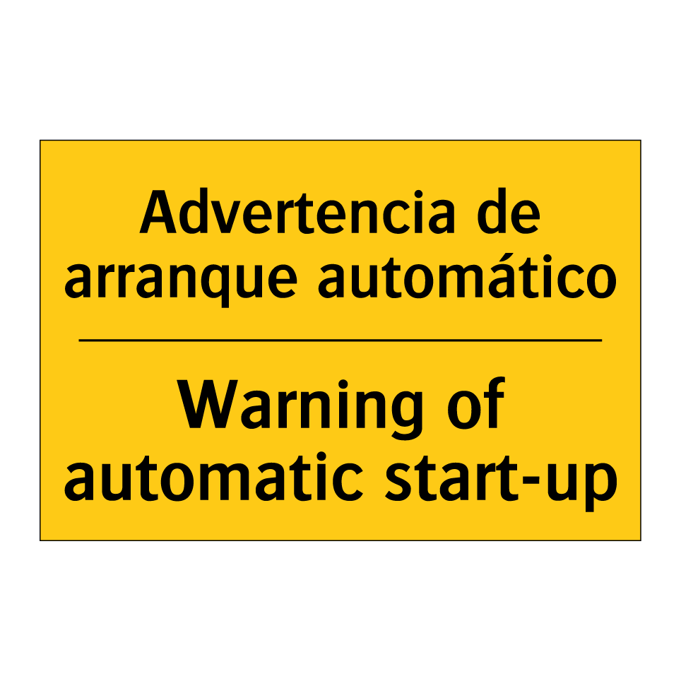 Advertencia de arranque automático - Warning of automatic start-up