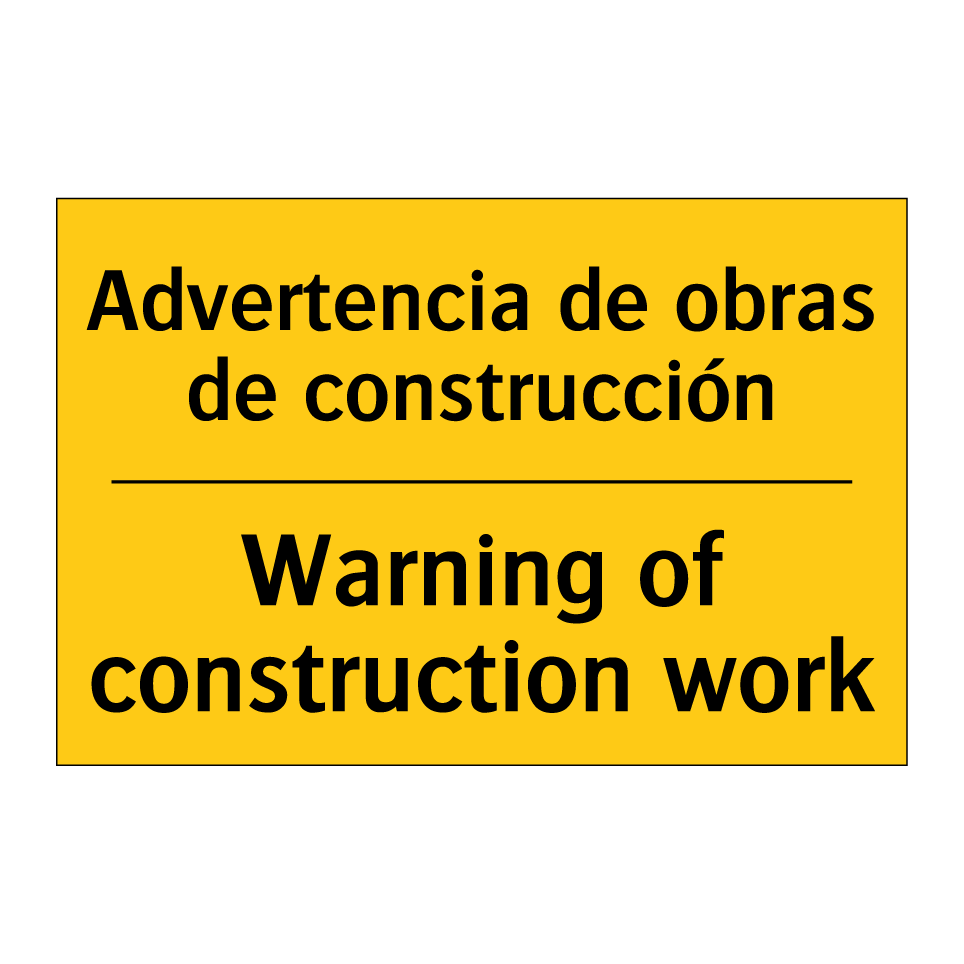 Advertencia de obras de construcción - Warning of construction work