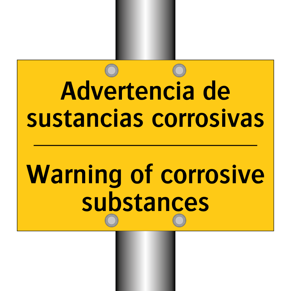 Advertencia de sustancias corrosivas - Warning of corrosive substances