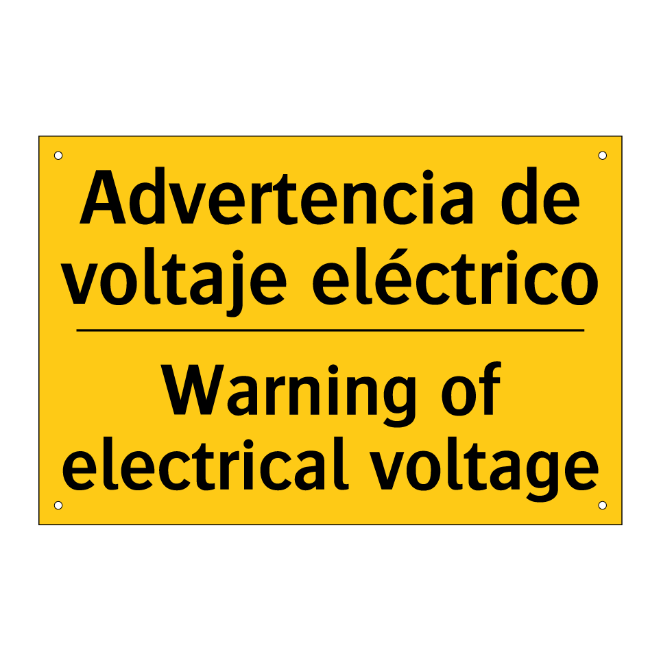 Advertencia de voltaje eléctrico - Warning of electrical voltage